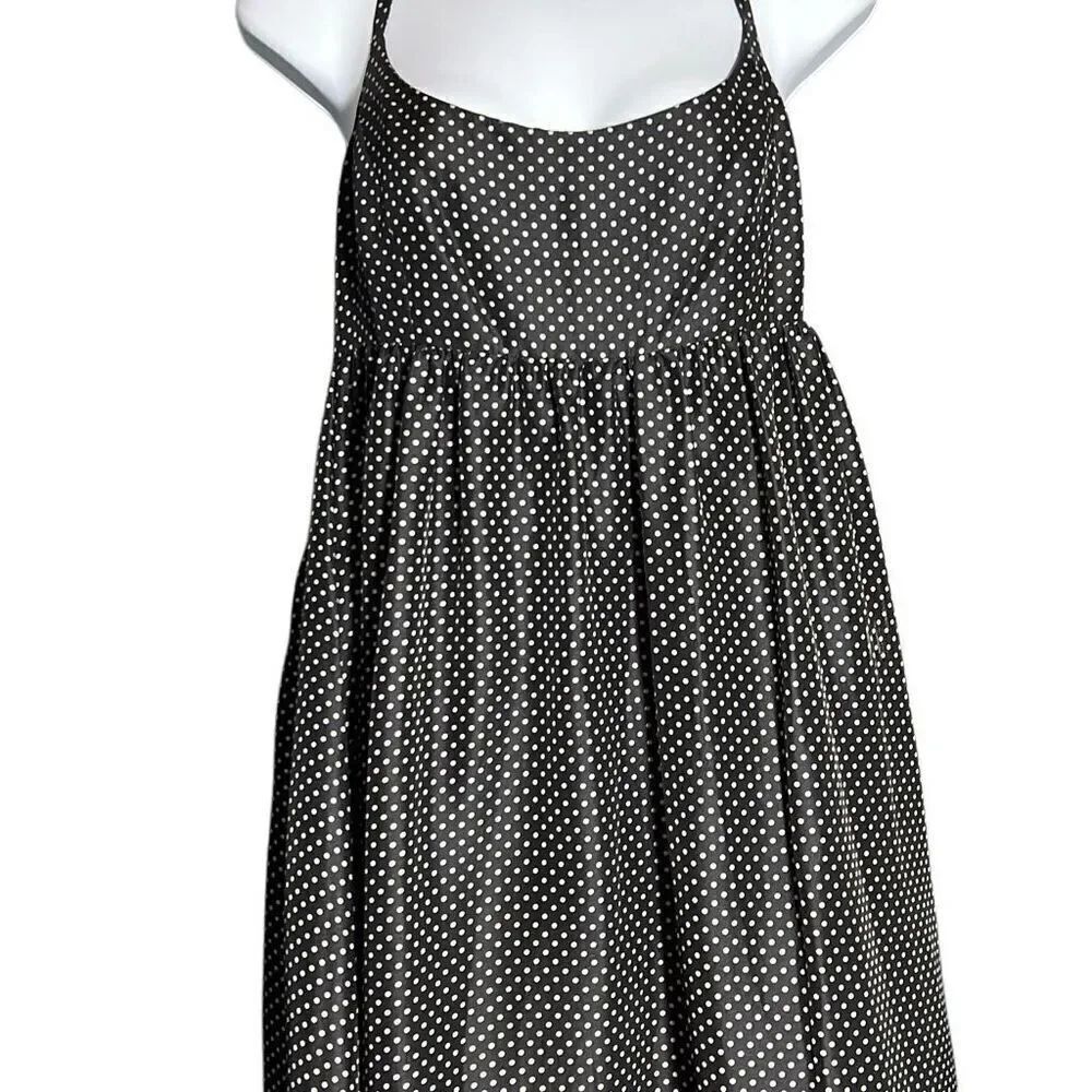 J.Crew Black Polka Dot Silk Halter Dress - Size 4
